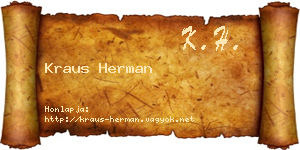 Kraus Herman névjegykártya